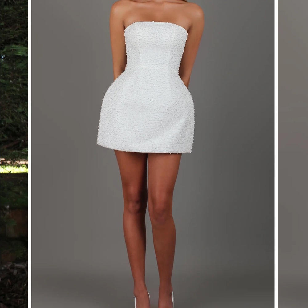 Studio Minc White Strapless Dress